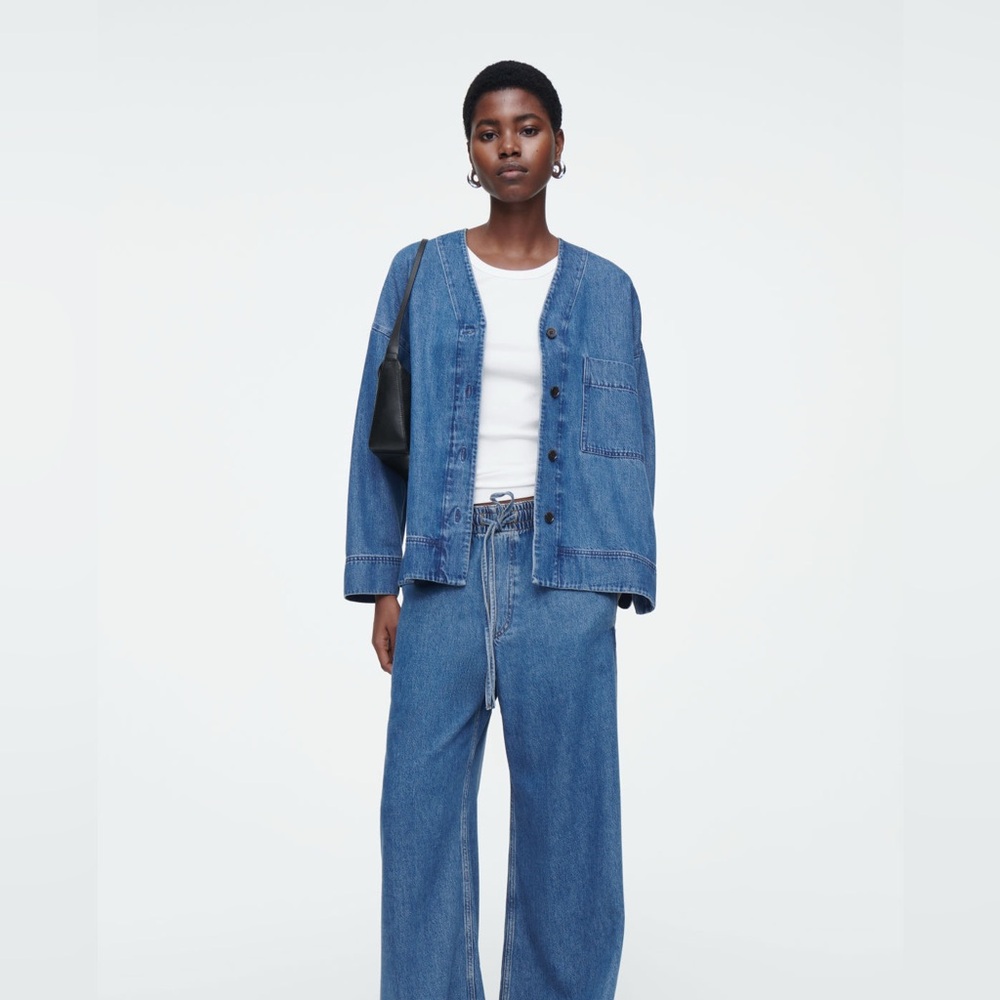 COS V-Neck Denim Shirt
